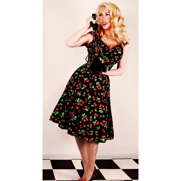 Pinup Couture Dresses & Skirts - PINUP COUTURE Heidi Black Cherry Swing Dress 50s Rockabilly Retro - Size S NWT